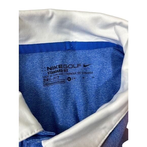 Men's Nike Golf Standard Dri-Fit Polo Shirt Sz M Heathered Blue Short Sleeve - Picture 3 of 6